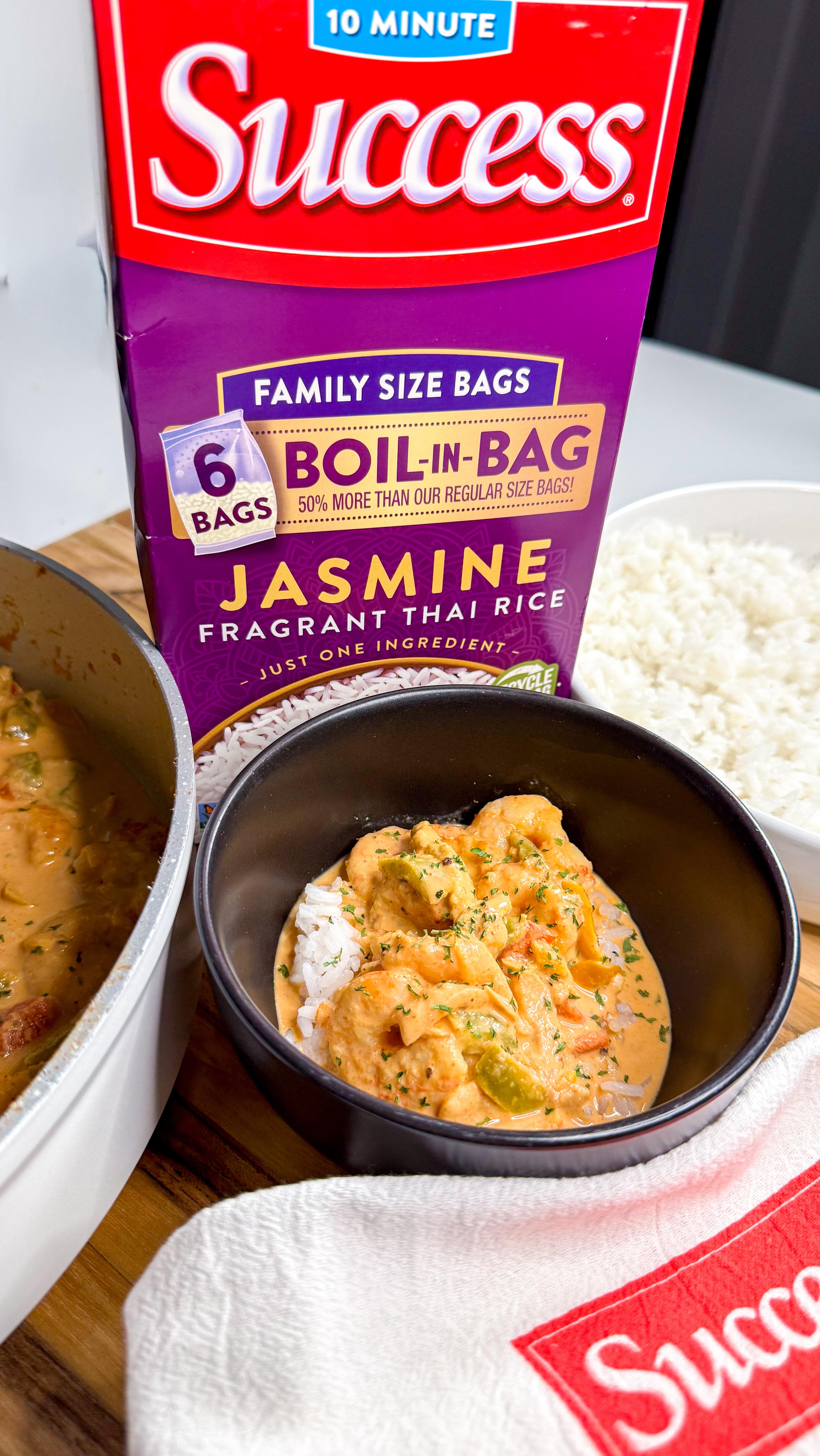 Instagram post by @holleyinthekitchen for Success Rice. Caption reads: #AD Ever open the fridge and realize… it totally....