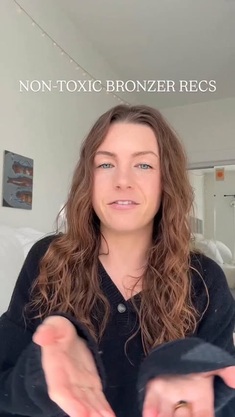 Instagram post by @morganlkeen for Well People. Caption reads: NON-TOXIC BRONZER RECOMMENDATIONS | shoutout to....
