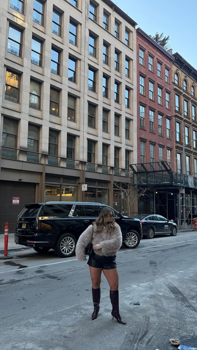 Instagram post by @sidnyenikole for JustFab. Caption reads: [...] weekdays are cool @nyfw @heavenmayhem_....