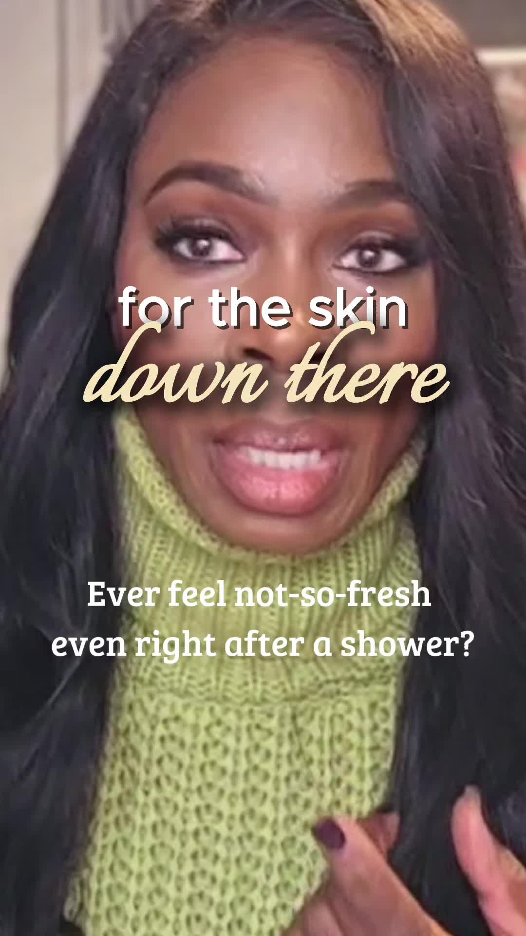 TikTok post by @59andflawless for Cheeky Bonsai. Caption reads: ✨ Full-Body pH Balanced Wash — Clean, Fresh &....