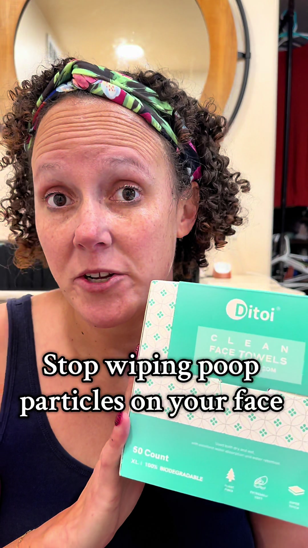 TikTok post by @stayathomenursemama for Ditoi Face Towels. Caption reads: @Ditoi Face Towels #facetowels #acne [...].