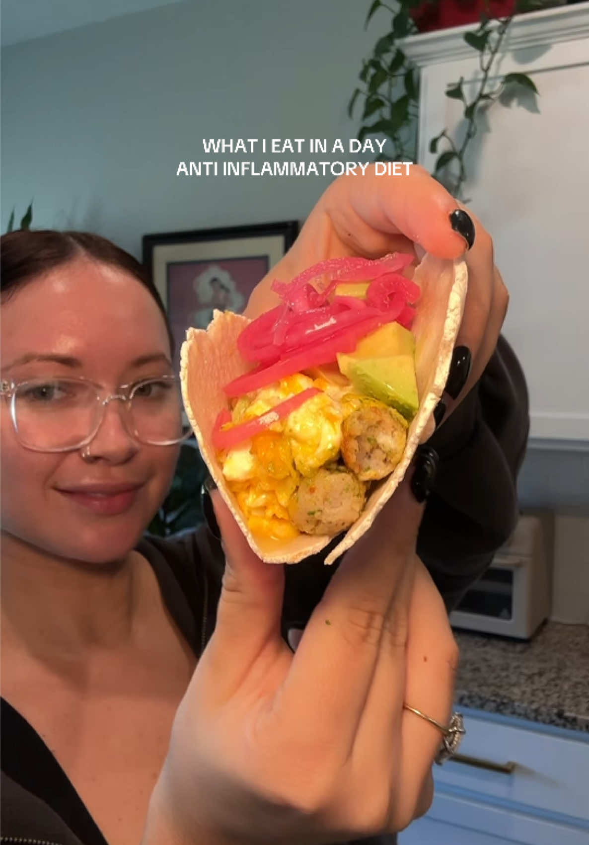 TikTok post by @ninabucksner for Solely. Caption reads: Full day of the yummiest eats! I realized I didn’t....