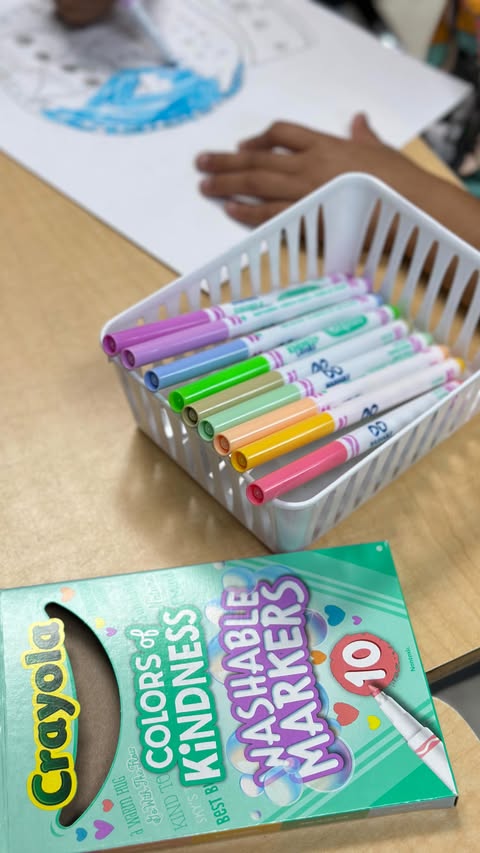 Instagram post by @misselgendy for Crayola. Caption reads: get ready for Crayola Creativity Week from January....