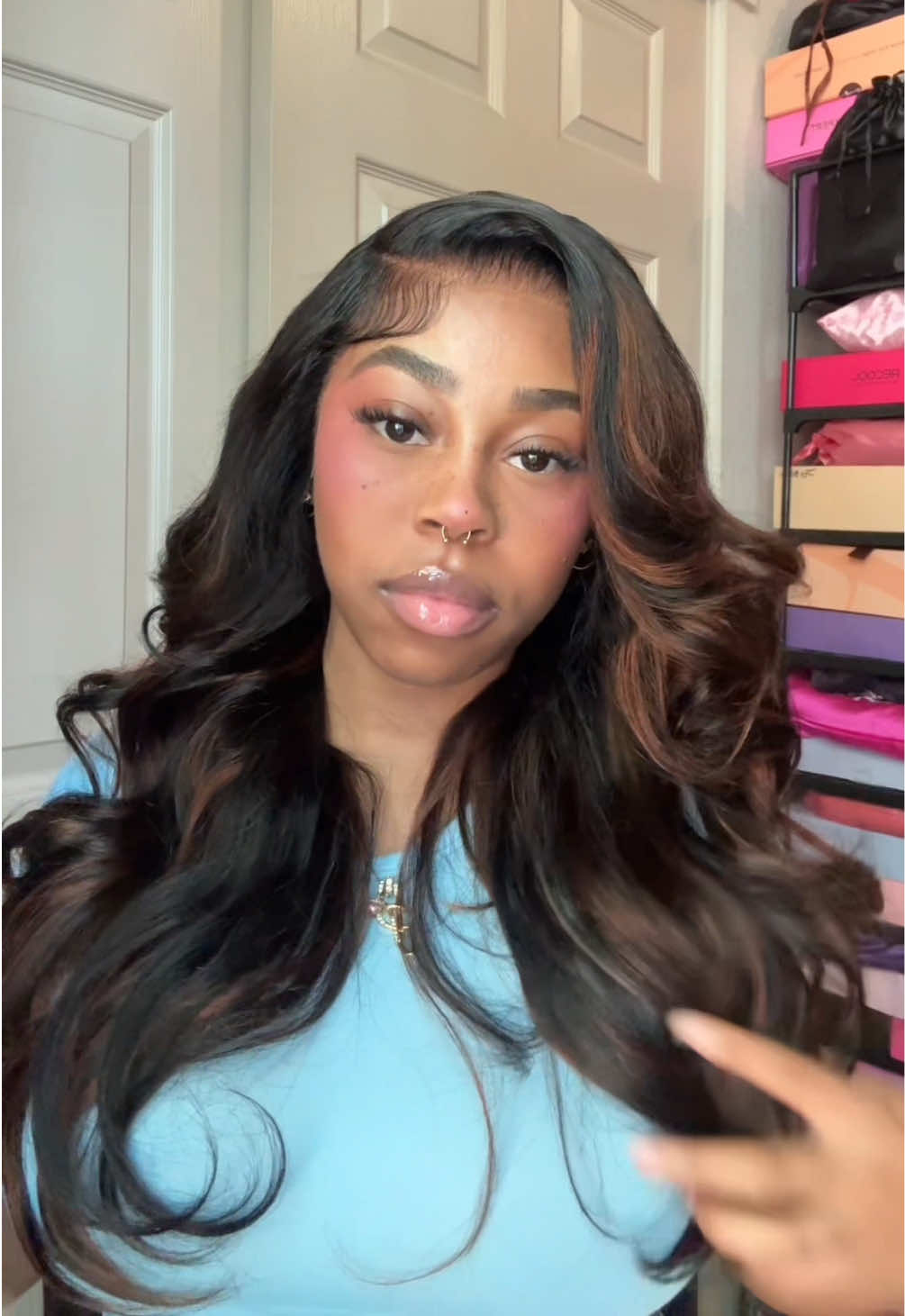 TikTok post by @stuckuppreee for Ashimary Hair. Caption reads: [...] I’ll ever take this off honestly 🥰....