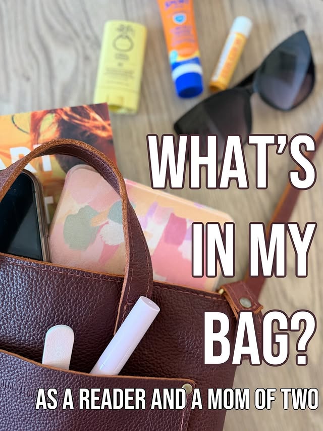 Instagram post by @chelseahudsonreads for Portland Leather Goods. Caption reads: ✨ what’s in my bag? ✨ I’m a mom AND reader so I....