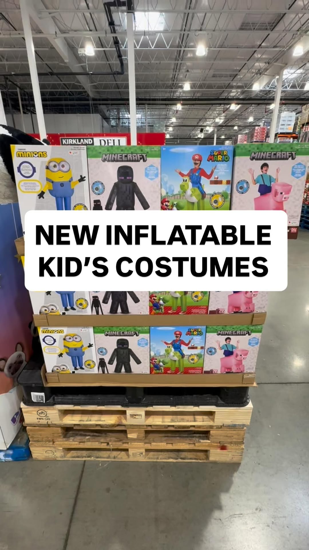 Instagram post by @costcofam4u for JAKKS Pacific. Caption reads: 🎃 NEW INFLATABLE COSTUMES FOR KIDS AT COSTCO!
By....
