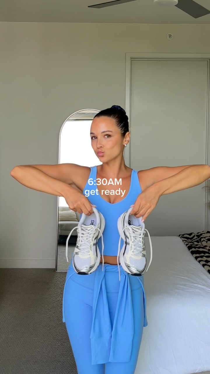 Instagram post by @pilateswithadrien for Beyond Yoga. Caption reads: [...] as a pilates instructor ft @beyondyoga 💙....