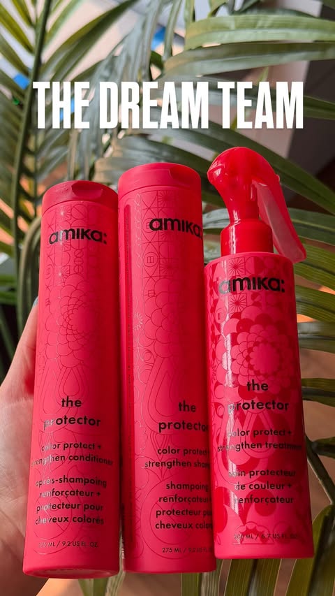 Instagram post by @trulee for amika. Caption reads: [...] ME FROM OVER DYEING MY HAIR!! 🎨💅🏼 @amika....