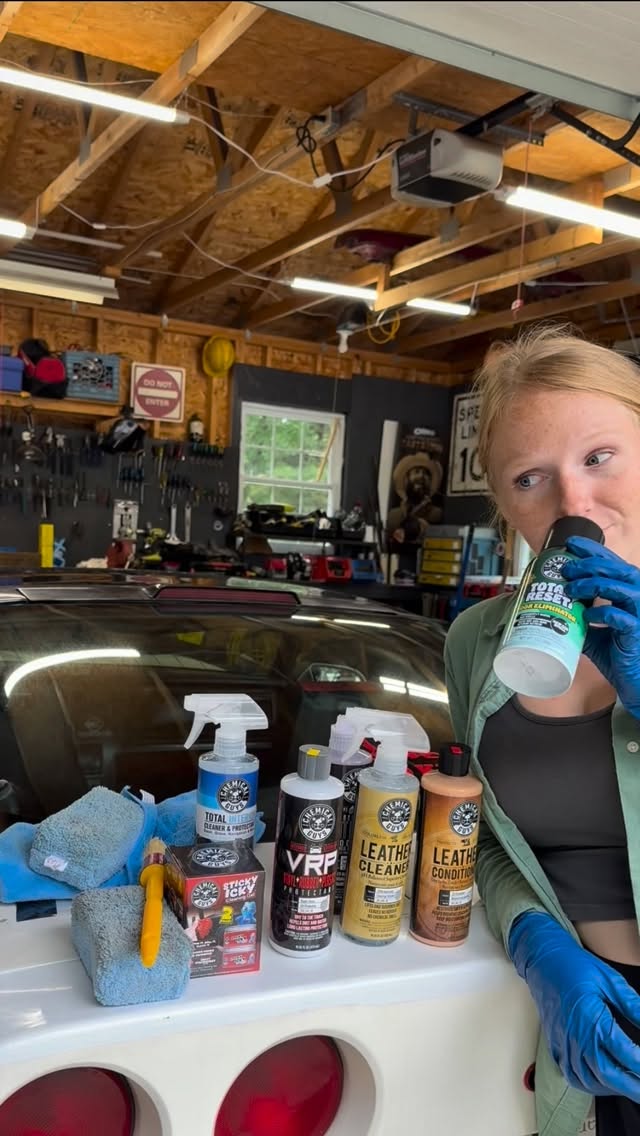 Instagram post by @hardknoxgarage for Chemical Guys. Caption reads: @chemicalguys interior arsenal really got me now....