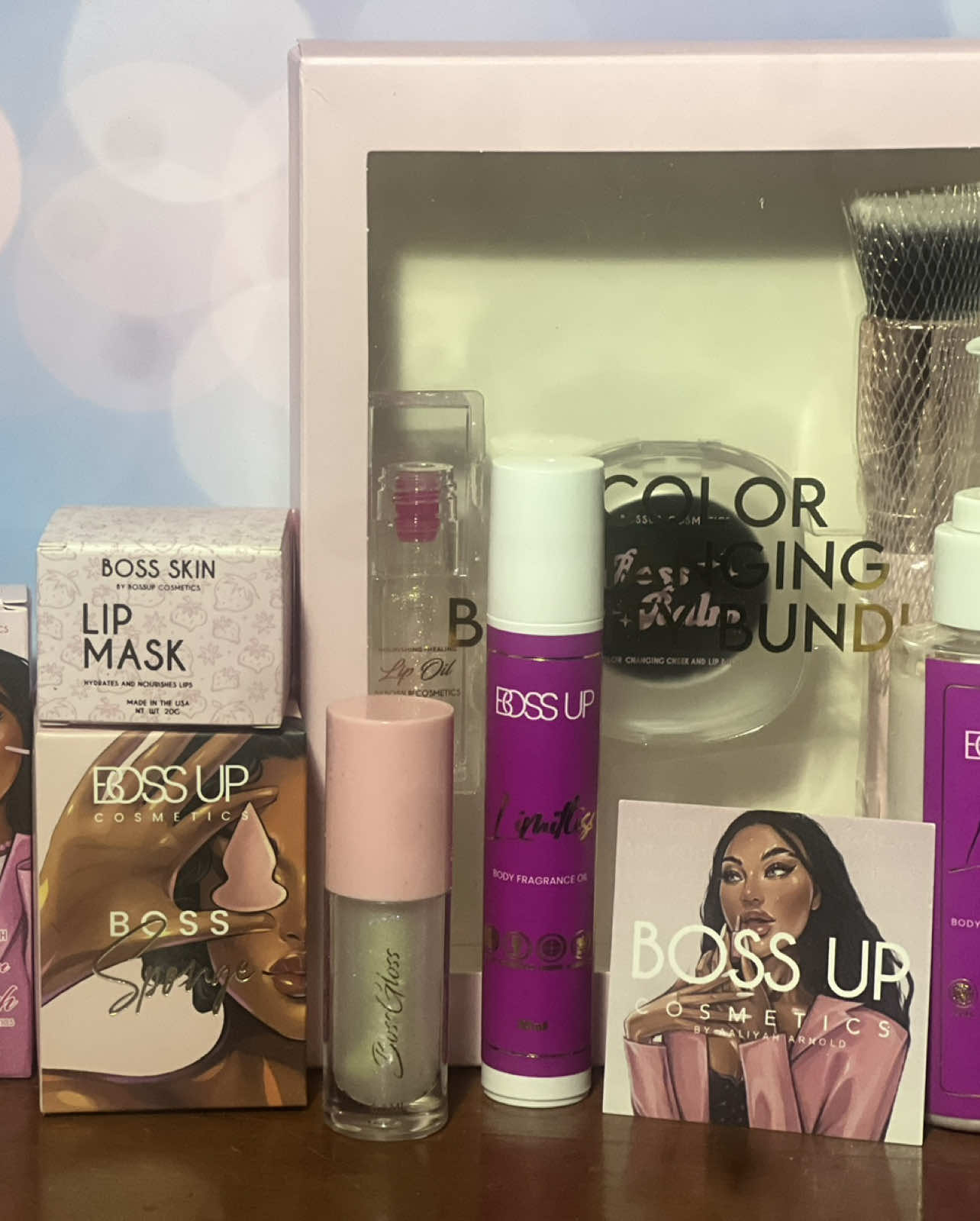 TikTok post by @emserrano5 for BossUp Cosmetics. Caption reads: @BossUp Cosmetics Best matte lipstick!!!.