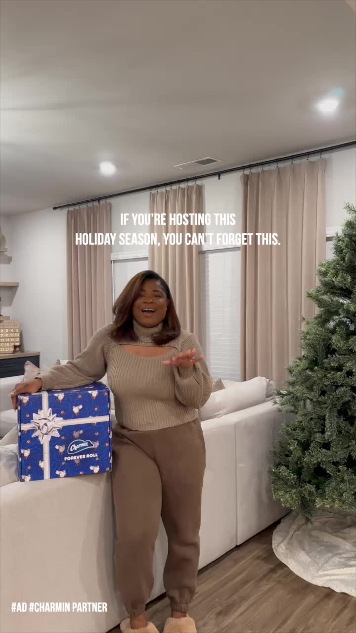 TikTok post by @ambieb__ for Charmin. Caption reads: #ad #CharminPartner Hosting the holidays? Don’t....
