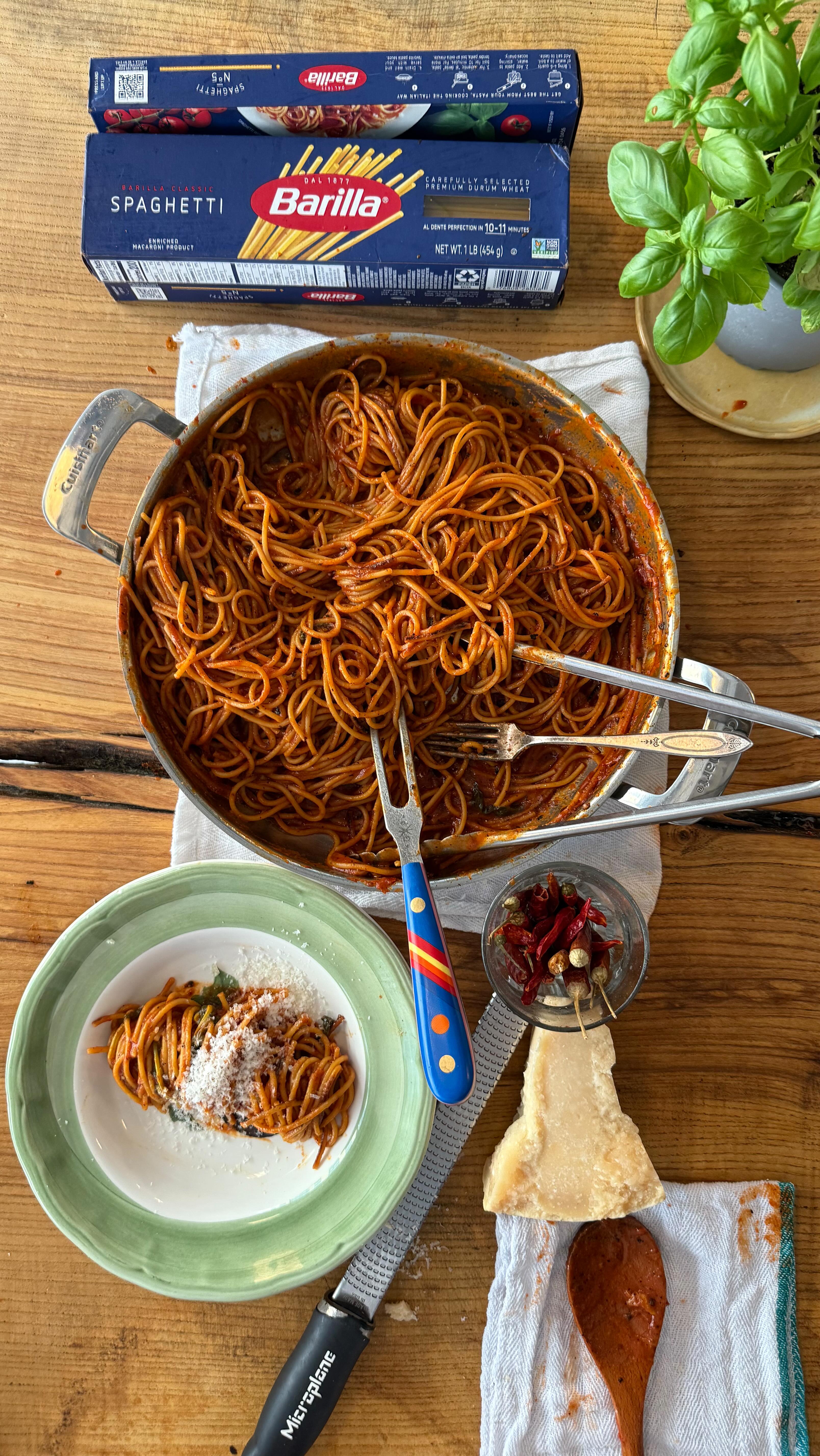 Instagram post by @christianpetroni for Barilla. Caption reads: Spaghetti all’Assassina

A unique but classic dish....