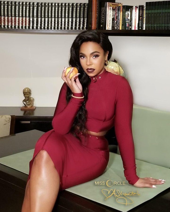 Instagram post by @ashanti for Miss Circle. Caption reads: Miss Circle x Ashanti it’s only right to take....