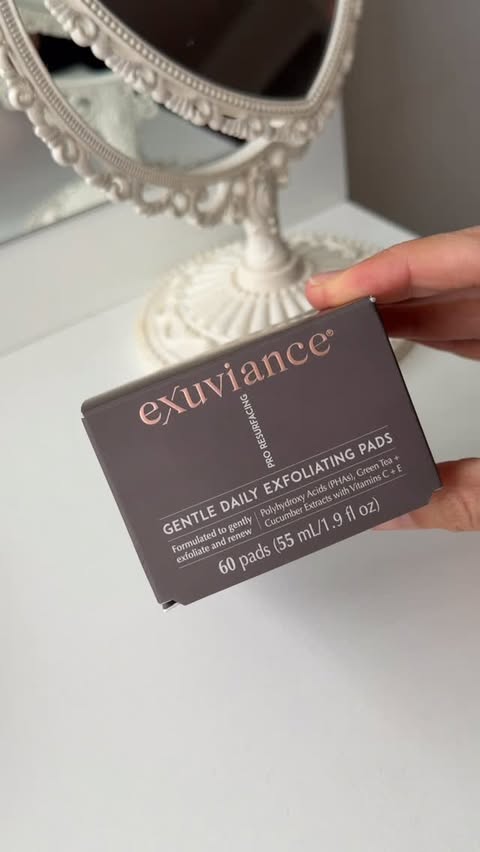 Instagram post by @martaskollection for Exuviance. Caption reads: [...] habits for skin renewal, and these....