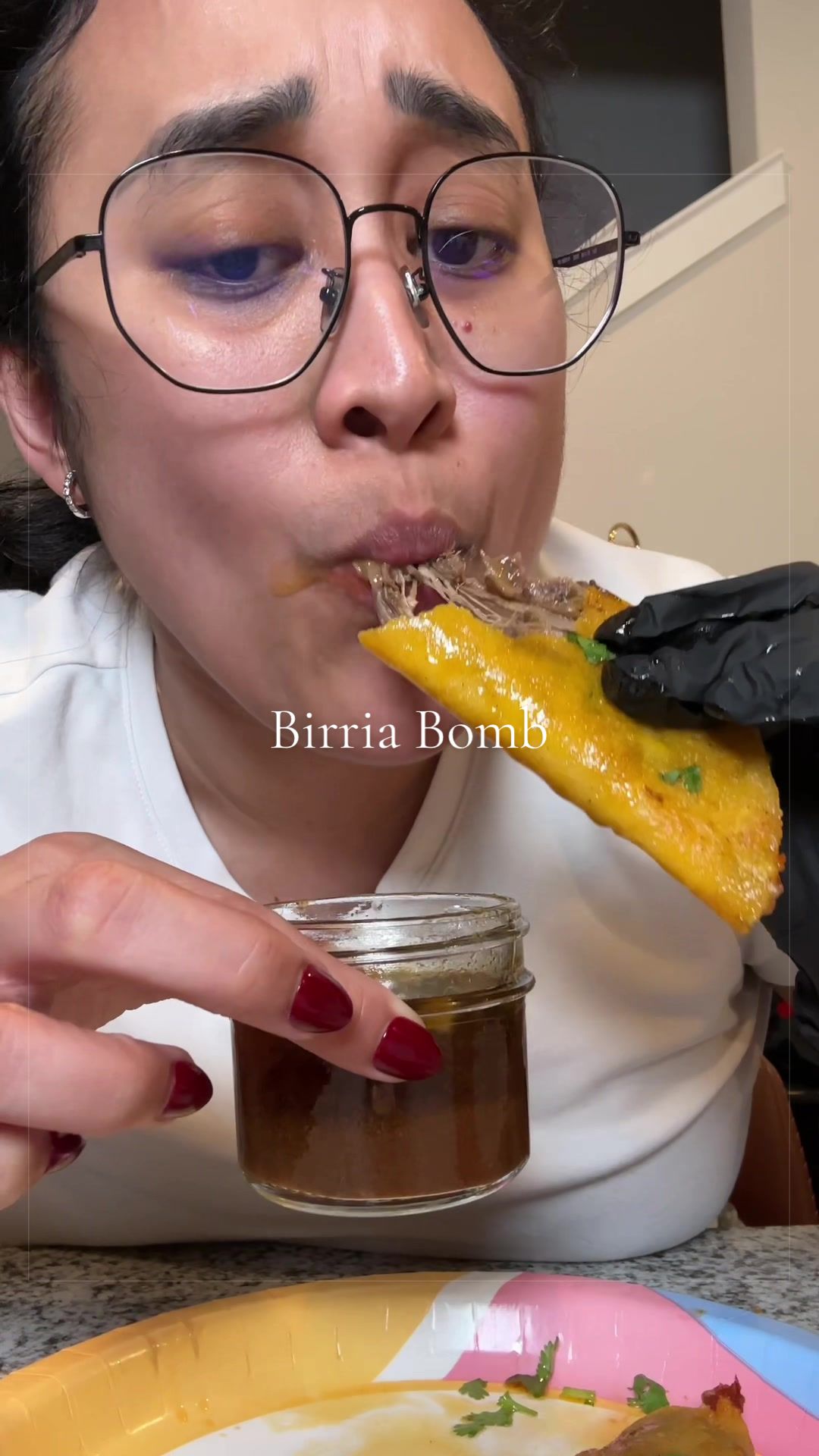 TikTok post by @kusumabanana for EZ Bombs. Caption reads: [...] you can make your own birria at home @EZ....