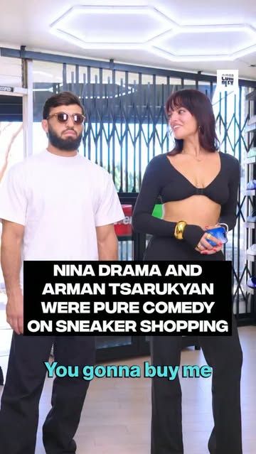 Instagram post by @ninamariedaniele for UFC. Caption reads: Nina Drama and Arman Tsarukyan are the duo Sneaker....