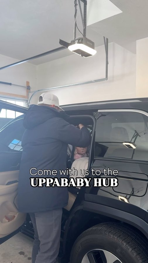 Instagram post by @mollyjcurley for UPPAbaby. Caption reads: Come with us to the @uppababy Hub in Boston for a....