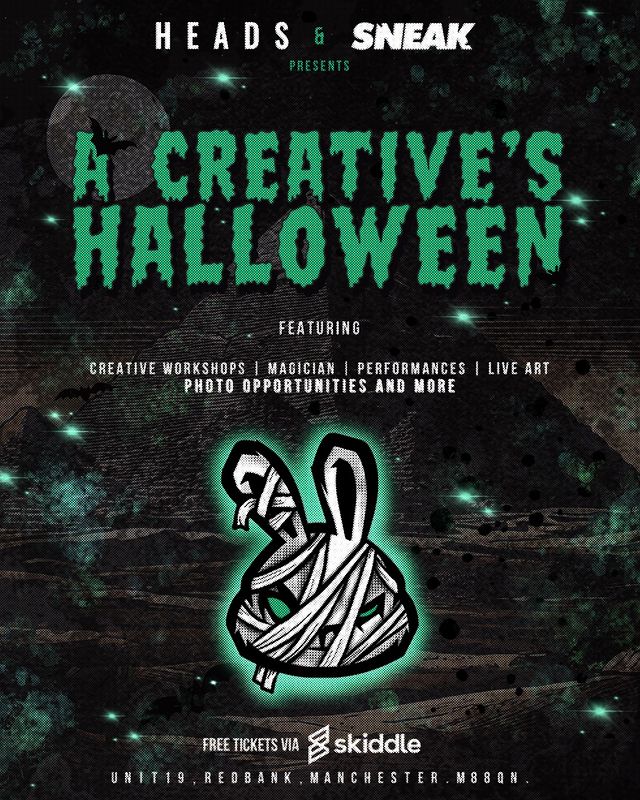 Instagram post by @heads_uk for Sneak Energy. Caption reads: HEADS x SNEAK Energy are back with ‘A Creative’s....