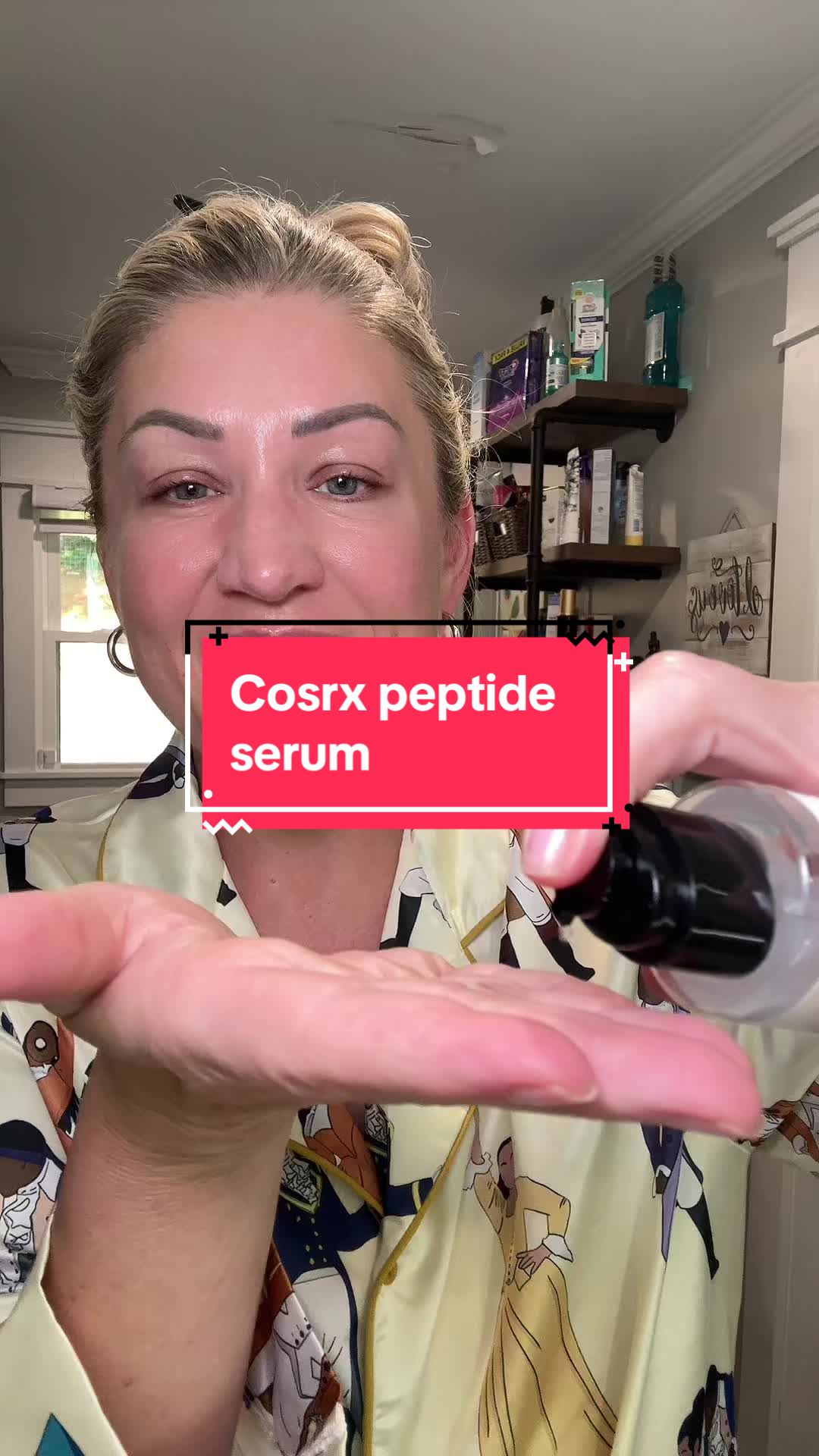 TikTok post by @christylong40 for COSRX. Caption reads: [...] skincare peptide serum from @COSRX Official....