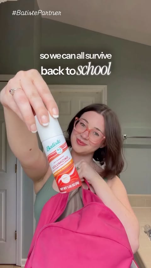 Instagram post by @rubyinrehearsal for Batiste US. Caption reads: College is chaotic. Your hair shouldn’t be.....