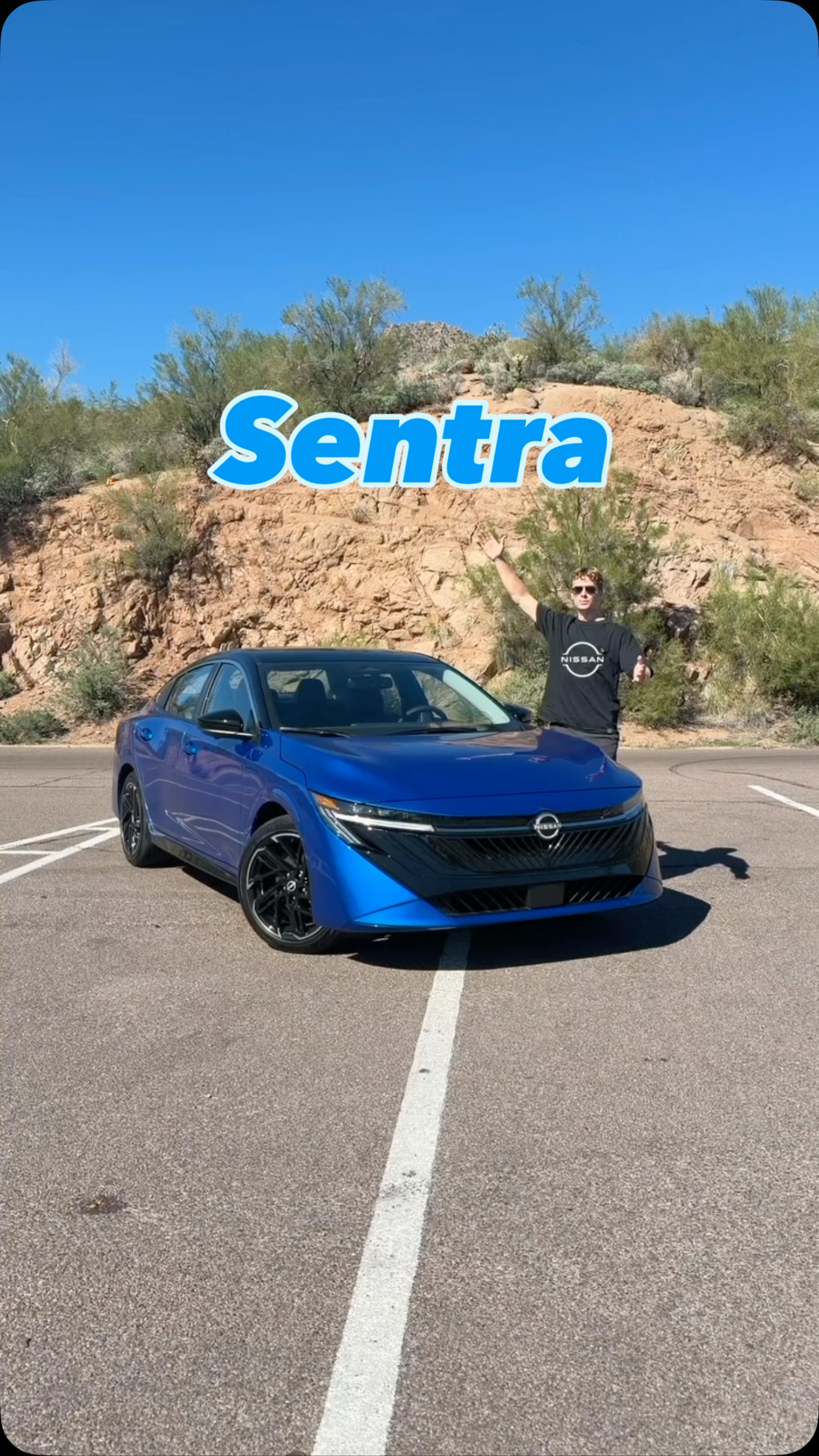 Instagram post by @drakemoschkau for Nissan USA. Caption reads: The 2026 @nissanusa Sentra is here! #nissan....