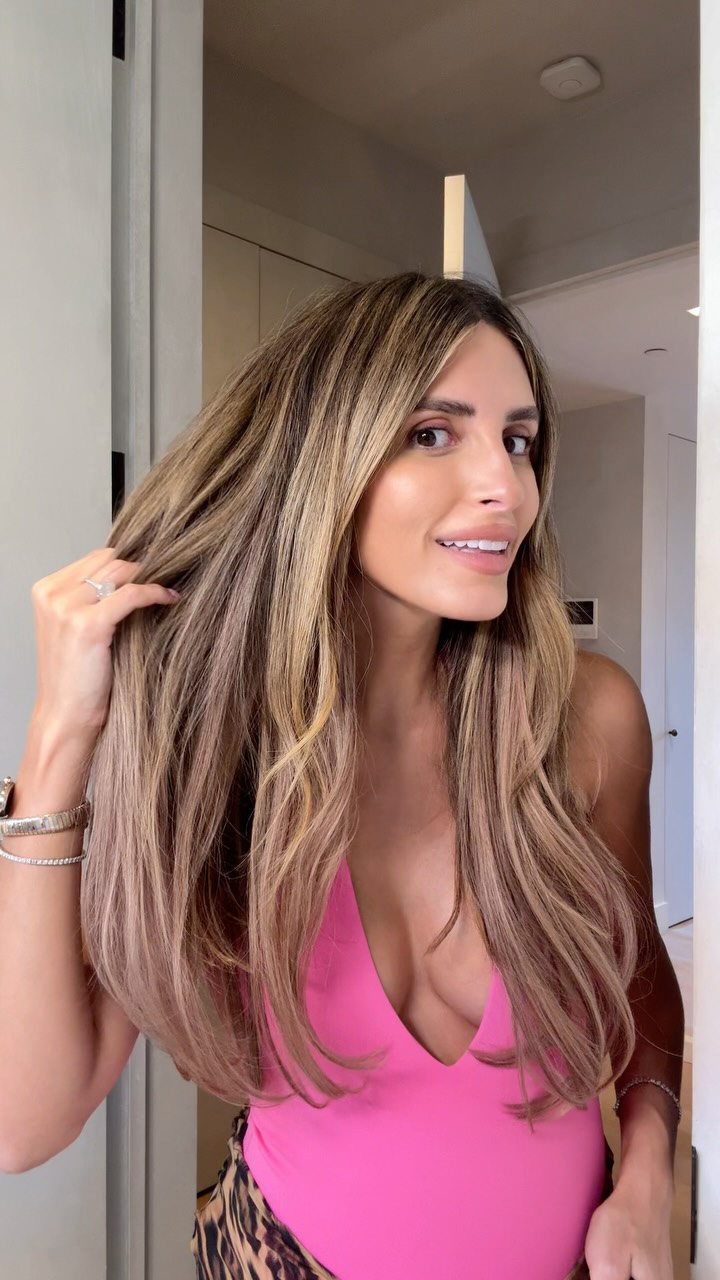 Instagram post by @yhasmina.ferrara for Luxy Hair. Caption reads: The everyday transformation I’ve been looking....