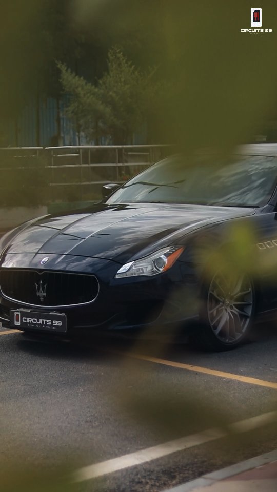 Instagram post by @circuits99 for Maserati. Caption reads: "Where Italian elegance meets raw power — the....