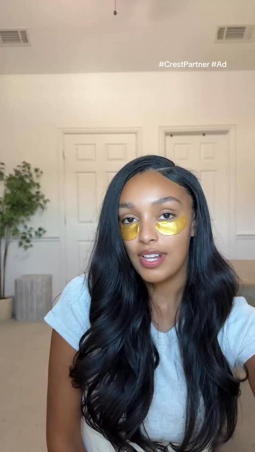 Instagram post by @kyrahenry_ for Crest. Caption reads: #Ad #CrestPartner Me smiling hard has never....