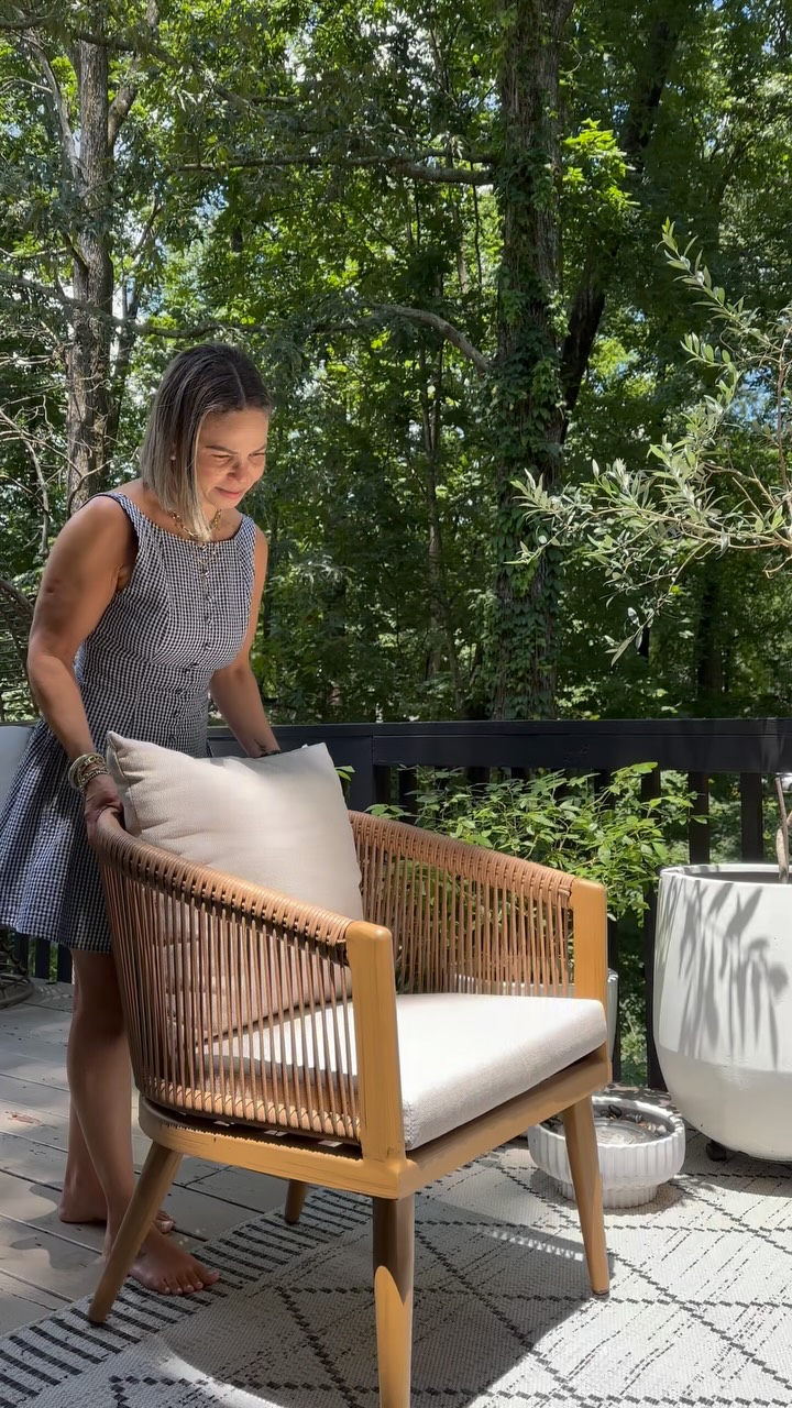 Instagram post by @theeverevolvinghouse for PURPLE LEAF. Caption reads: AD 🌱I’ve been wanting to give our deck a refresh....