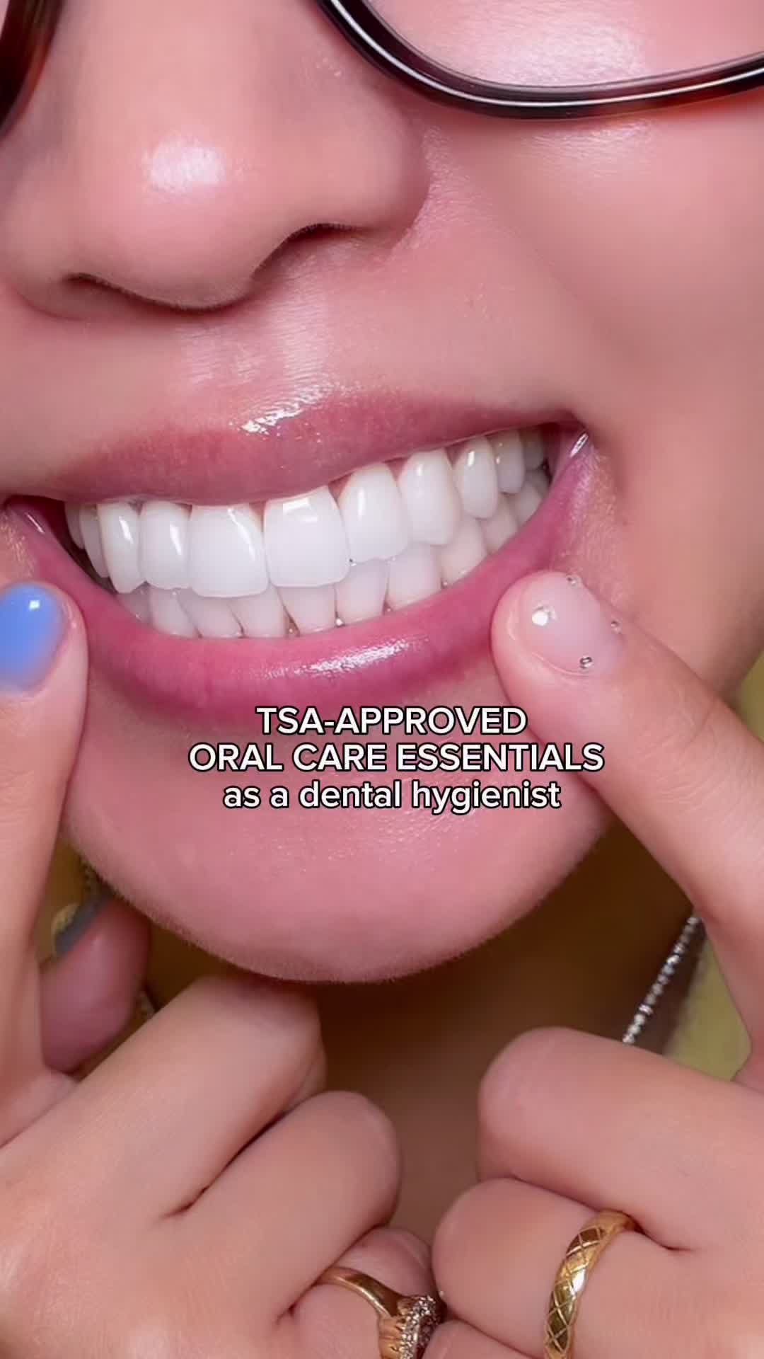 TikTok post by @tiffkimmm for Cocofloss. Caption reads: TSA-approved and dental hygienist approved. My....