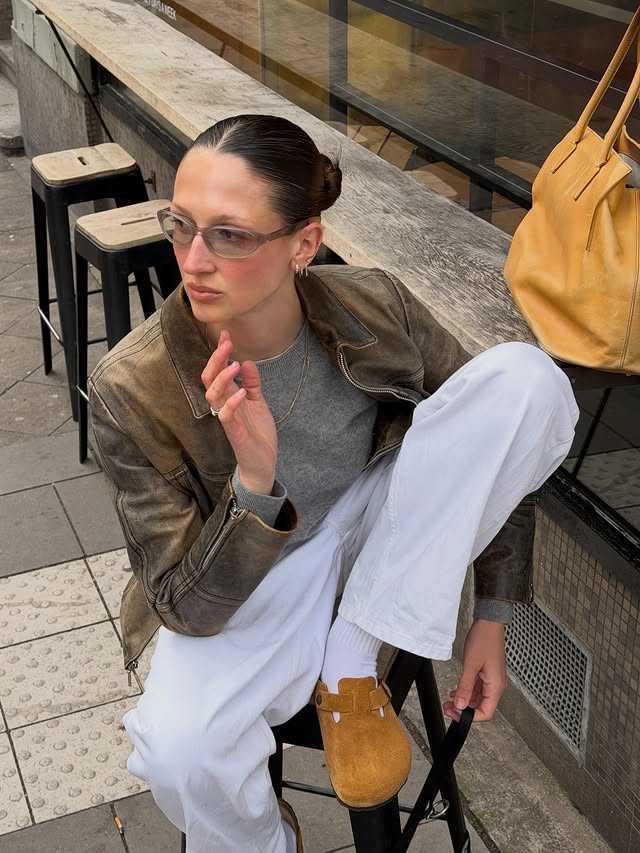 Instagram post by @nanalambrt for Birkenstock. Caption reads: from cool & casual in my @birkenstock boston to....