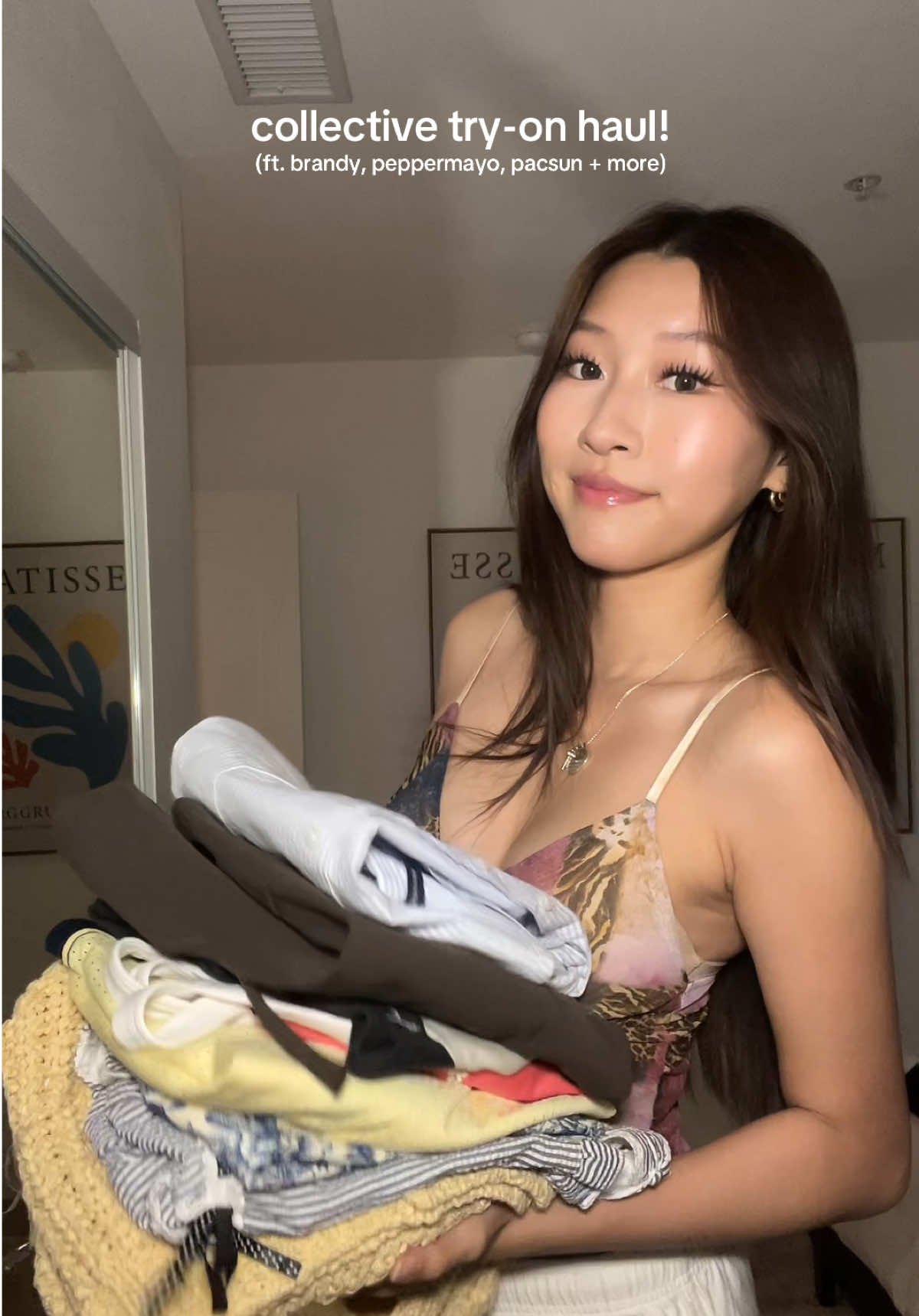 TikTok post by @shansh4n for Brandy Melville. Caption reads: [...] #springbreak #summertops #fyp....