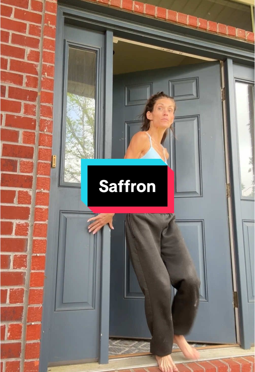 TikTok post by @coremovementcoach for Triquetra Health. Caption reads: Saffron has helped me so much.  #saffron....