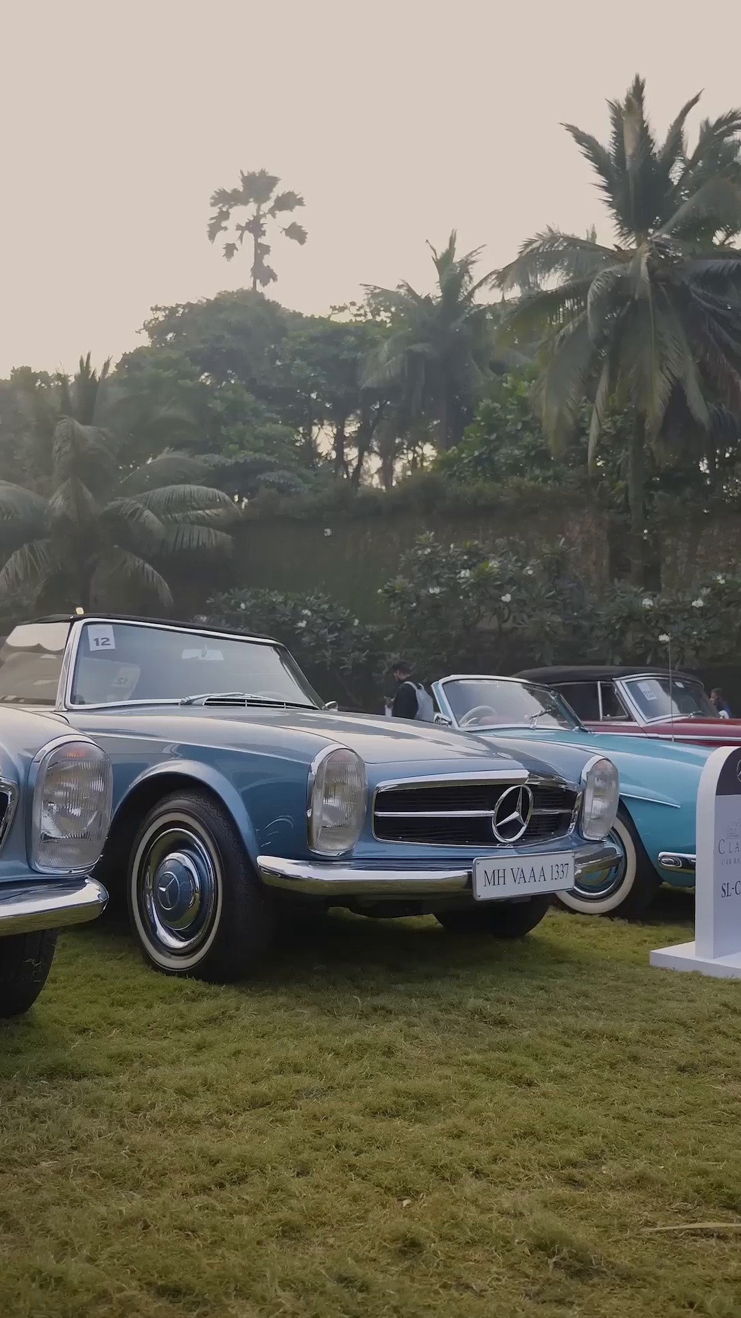 Instagram post by @autocar_india for Mercedes-Benz. Caption reads: The Mercedes-Benz Classic Car Rally, where....