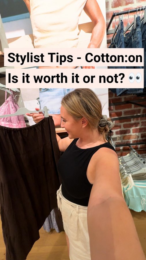 Instagram post by @shessoseasonal for Cotton On. Caption reads: What do you think? Is cotton:on a hit or miss....