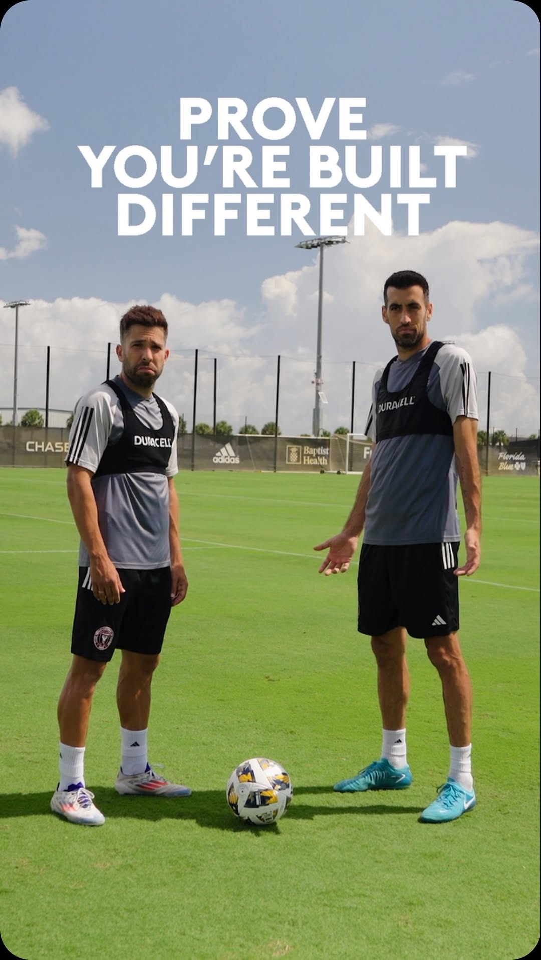 Instagram post by @intermiamicf for Duracell. Caption reads: It’s time to show you’re built different, sign up....