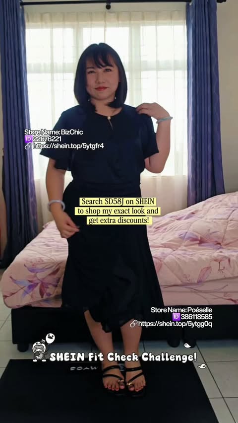 Instagram post by @mitchamorchell for SHEIN Malaysia. Caption reads: [...] 🔗 Store Name: INAWLY 🆔 58336657 🔗....