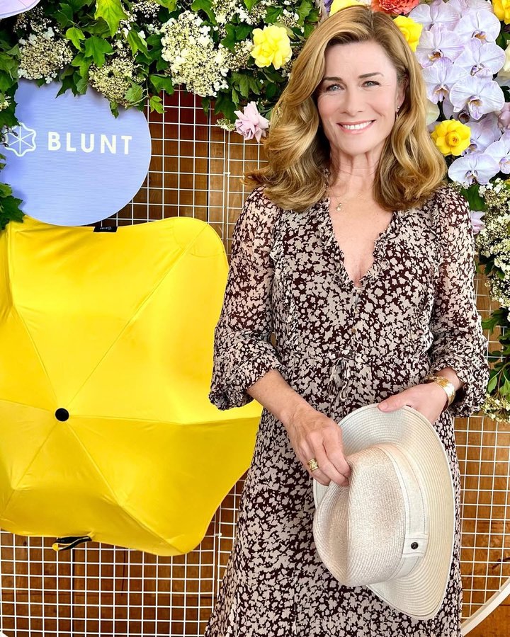 Instagram post by @deborahhutton for BLUNT Umbrellas. Caption reads: [...] with the Aussie launch of @bluntumbrellas....