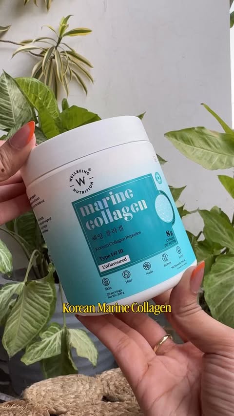 Instagram post by @v4_venn for Wellbeing Nutrition. Caption reads: Honestly, keeping up with my skin started feeling....