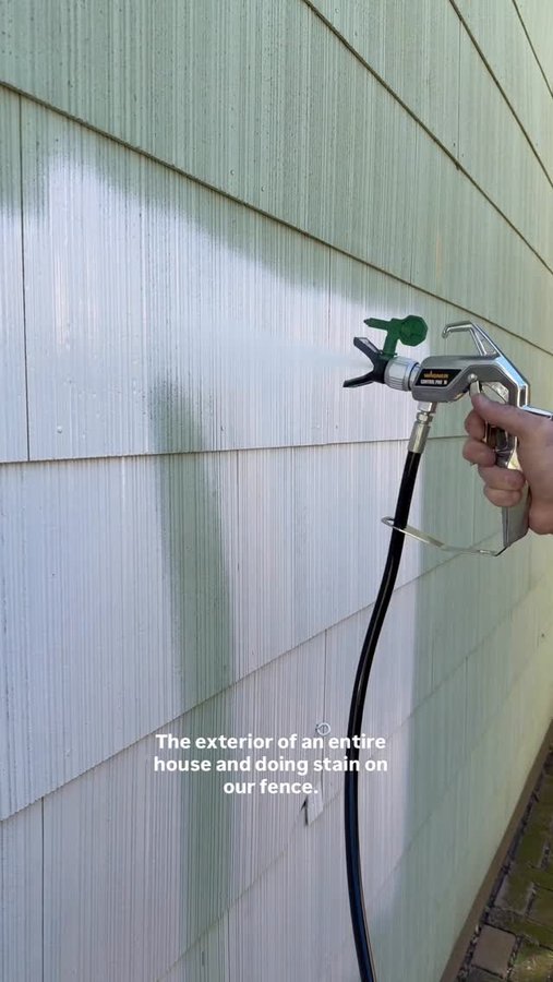 Instagram post by @nikandliv.diy for Wagner SprayTech. Caption reads: Time to bring this 1940s house back to its prime....