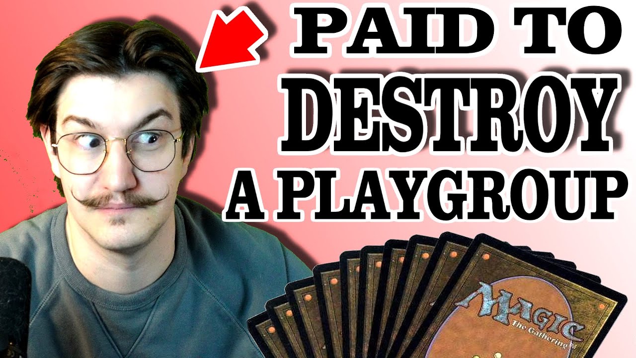 YouTube post by @DefCatMTG for EwinRacing. Caption reads: My Most Evil Deck Ever Created (worse than stax) -....