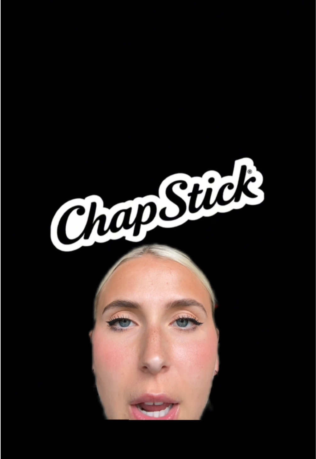 TikTok post by @emilyzugay for ChapStick. Caption reads: [...] was hard to keep a straight face for....