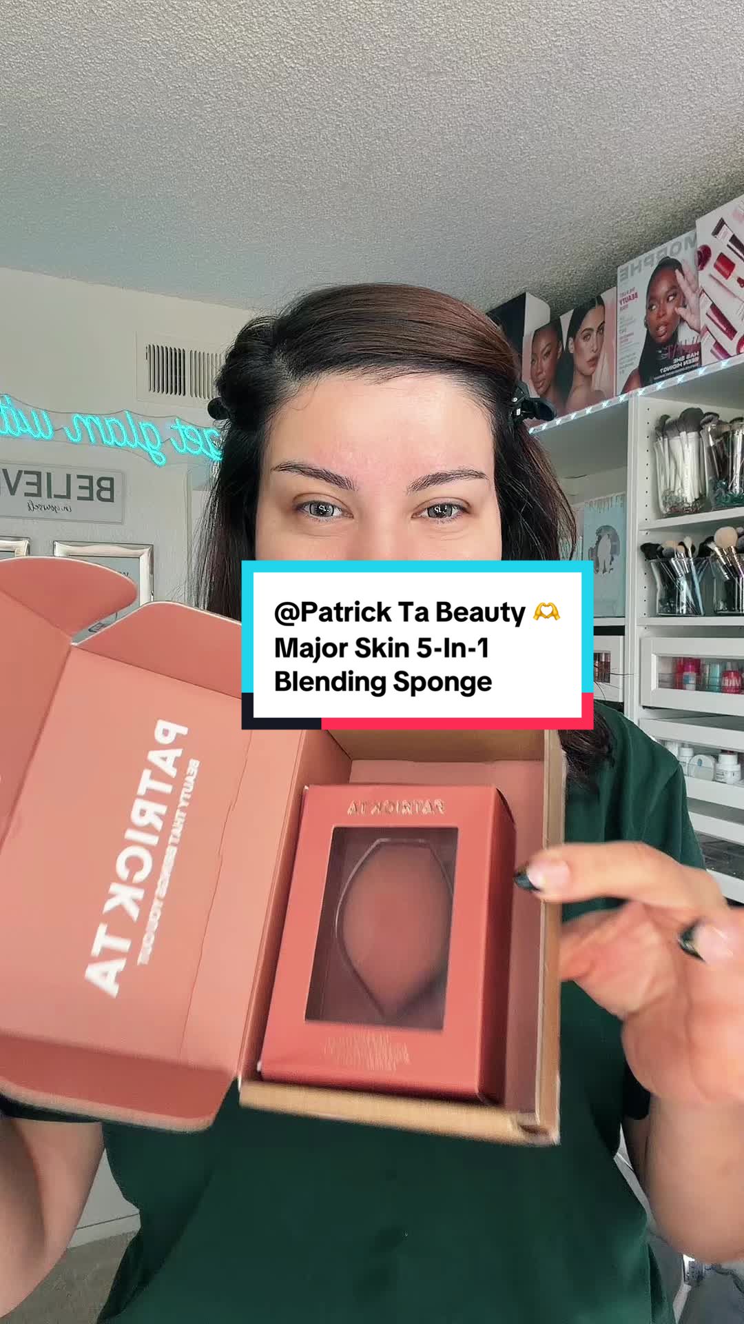 TikTok post by @get_glam_with_sadaf for Patrick Ta. Caption reads: @Patrick Ta Beauty 🫶 @patrick ta Major [...].