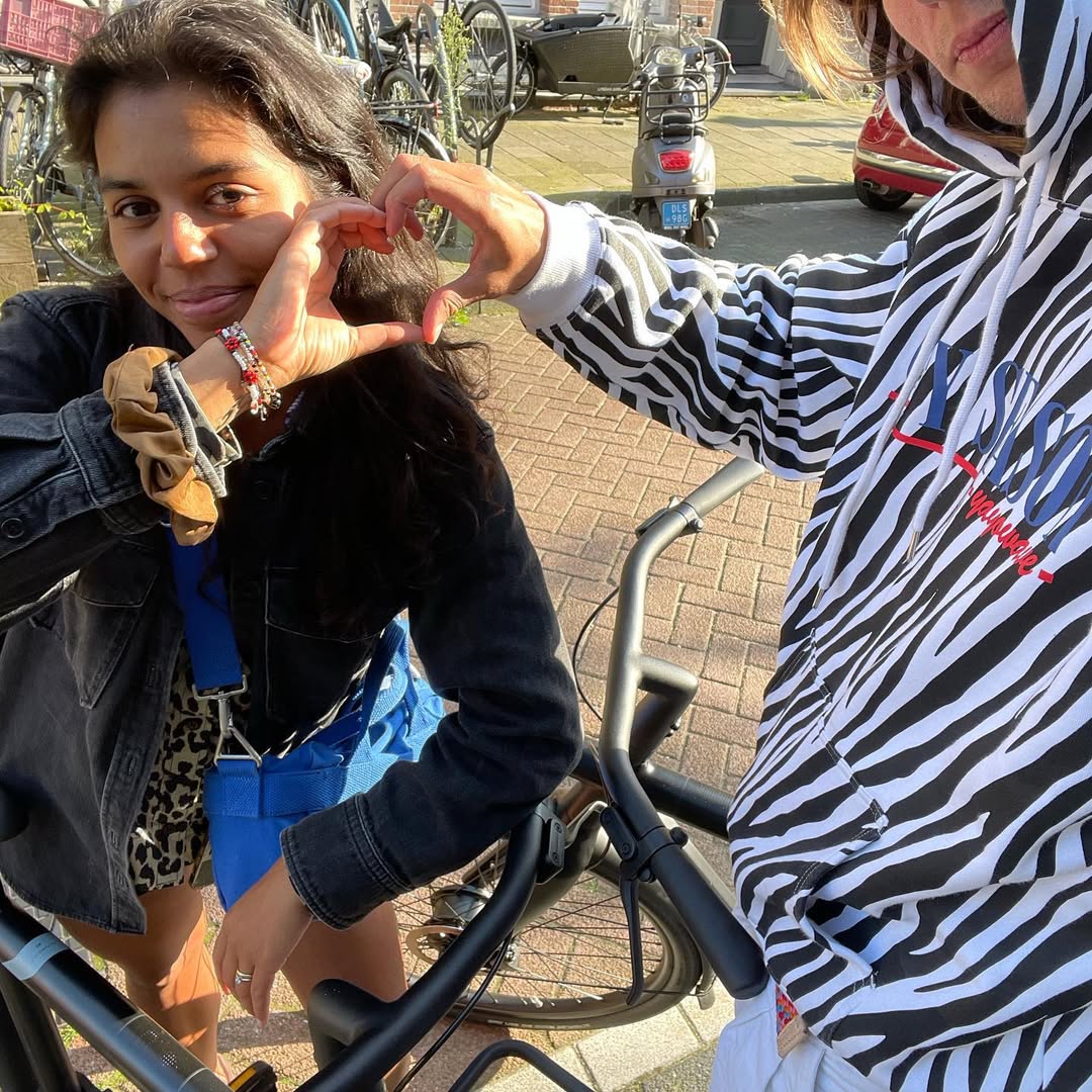 Instagram post by @faberyayo for VanMoof. Caption reads: Love of my Life, Twinrider, Sungoddess, Creator of....