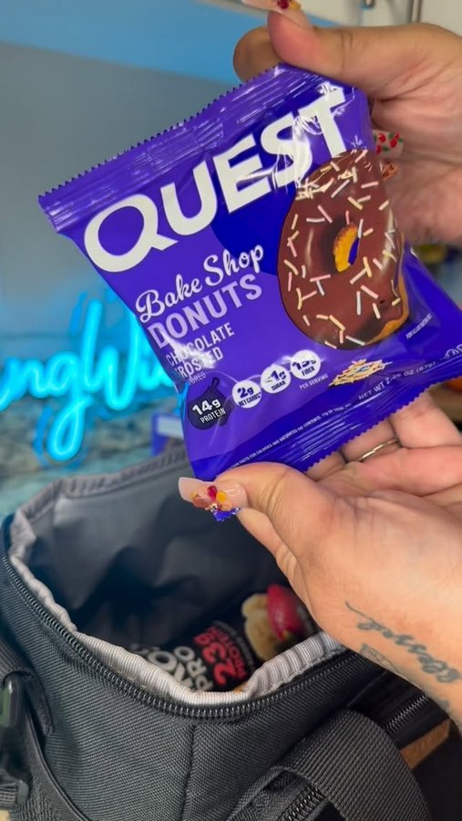 Instagram post by @cheffingwithamber for Quest Nutrition. Caption reads: eating better doesn’t mean skipping dessert 👀....