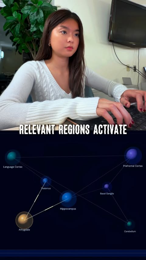 Instagram post by @jeans.scenes for OpenAI. Caption reads: Biotech study break visualizing how your brain....