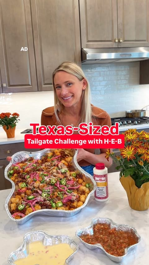 Instagram post by @austinfoodstagram for H-E-B. Caption reads: #Ad Are you up for the @heb Tailgate Challenge?!....