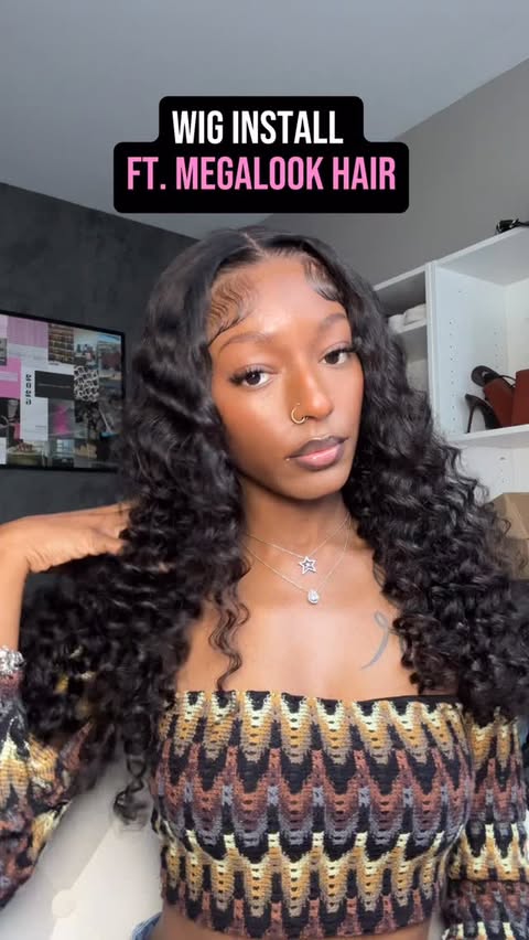 Instagram post by @j.homie for Megalook. Caption reads: wig install ft. @megalookhair 💞 Voluminous and....