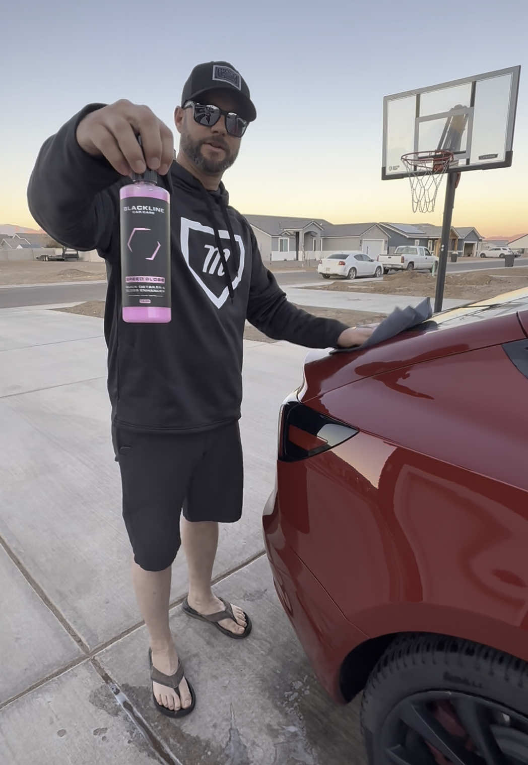TikTok post by @tiktok_shop.renomama for Blackline Car Care. Caption reads: Always with the @Blackline Car Care products. My....