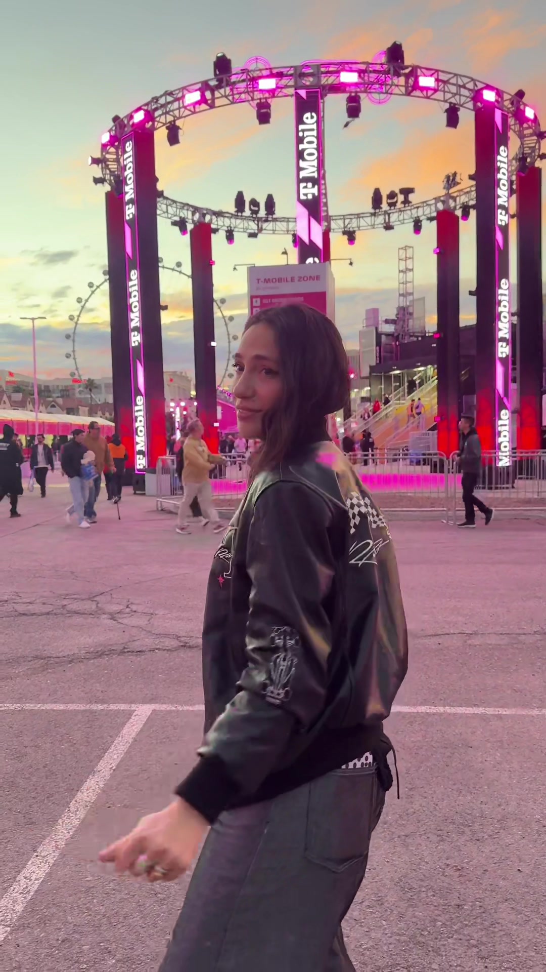 TikTok post by @hellotefi for T-Mobile. Caption reads: had the time of my life with @T-Mobile at the Las....